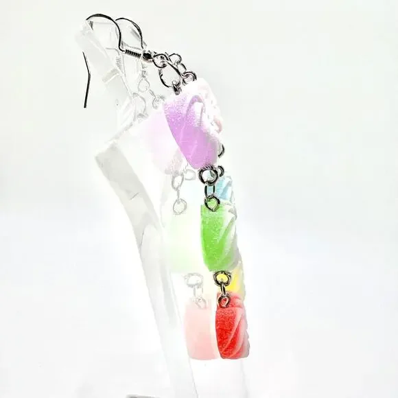 Sugar Heart Earrings - Candy Earrings - Heart Accessories - Valentines Day Earri - Picture 3 of 8